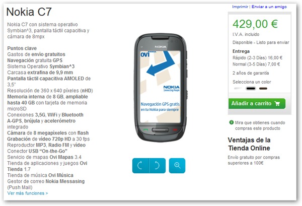 C7 de Nokia, a la venta en Iusacell!