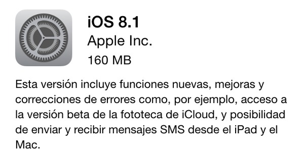 Actualización de iOS 8.1