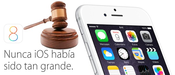 Apple demandada por el excesivo espacio que ocupa la actualización de iOS 8