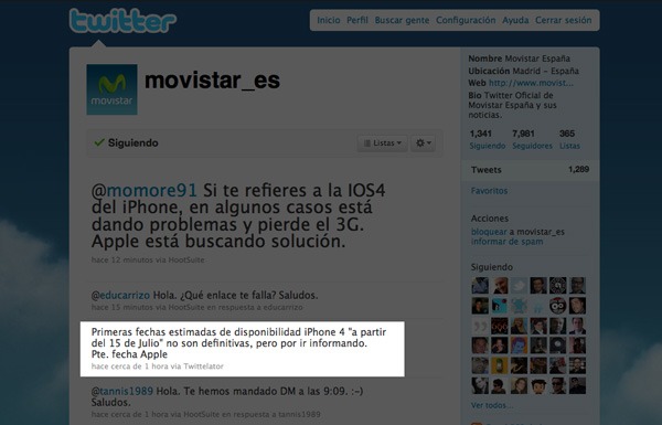 iPhone 4 con Movistar, el 15 de julio es la fecha provisional de lanzamiento para el iPhone 4