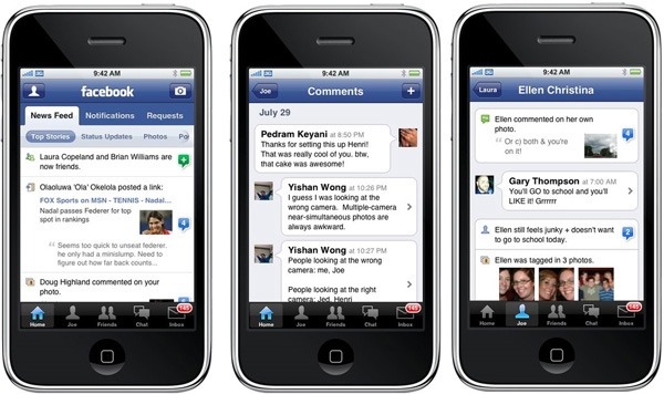 iPhone 4 y Facebook, actualizada la aplicación de Facebook para iPhone