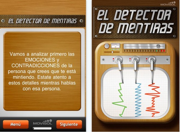 iPhone, la aplicación «el detector de mentiras» de Movisol gratis para iPhone, iPod Touch y iPad