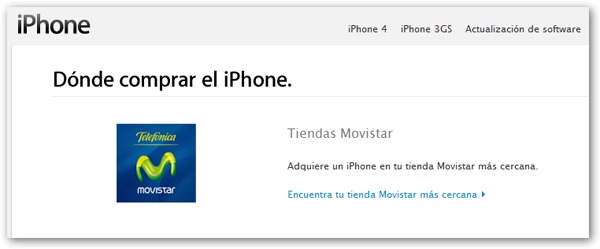 iPhone 4, Movistar tiene privilegios en la página de Apple