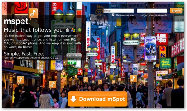 mSpot, guardar música en la nube y escucharla en teléfonos Android