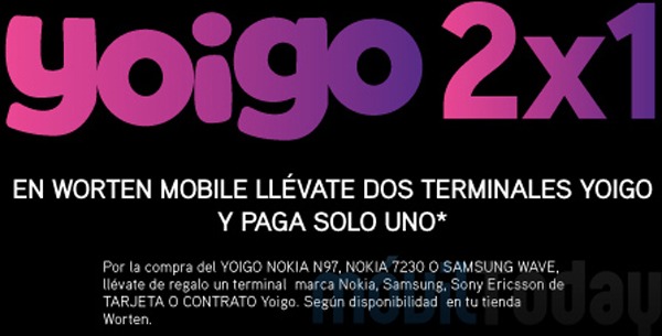 Yoigo, cómo llevarte un móvil de regalo 2×1 en tiendas Worten