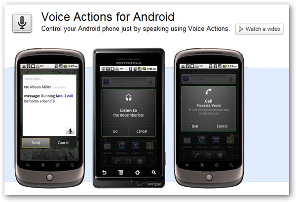 Google presenta Chrome to Phone y Google Voice Actions para el sistema operativo Android