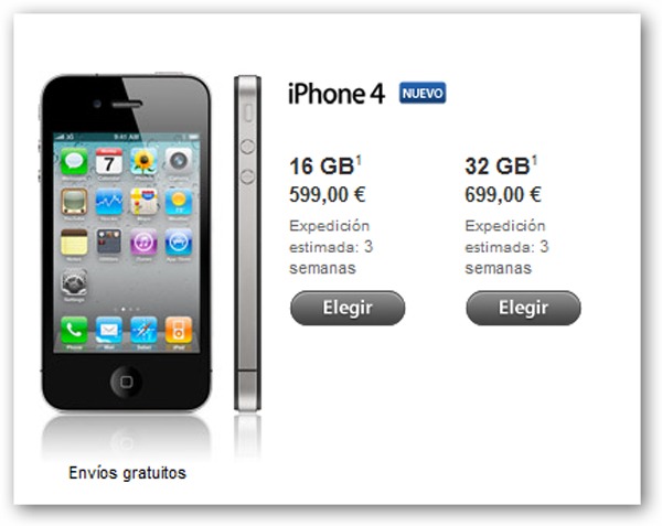 iPhone 4 libre, a la venta en la tienda de Apple por 599 euros