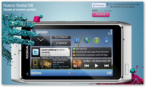 Nokia N8, comienzan los enví­os del Nokia N8 a domicilio