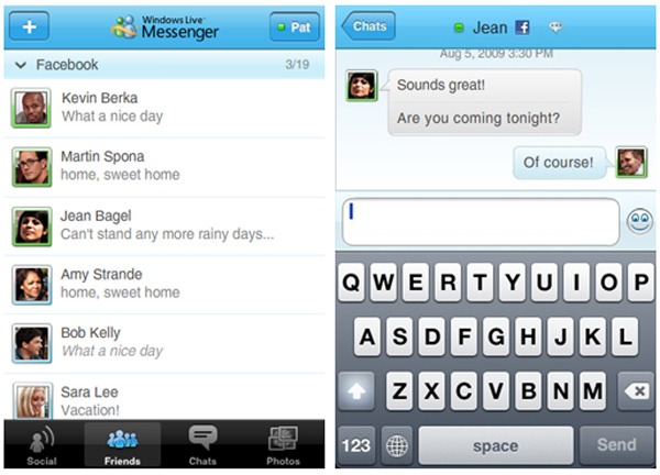iPhone, nuevo Windows Live Messenger para iPhone