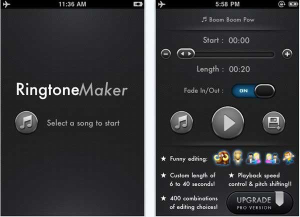 iPhone 4 Ringtone Maker, aplicación gratis para crear tonos de llamadas con el iPod y el iPhone 4