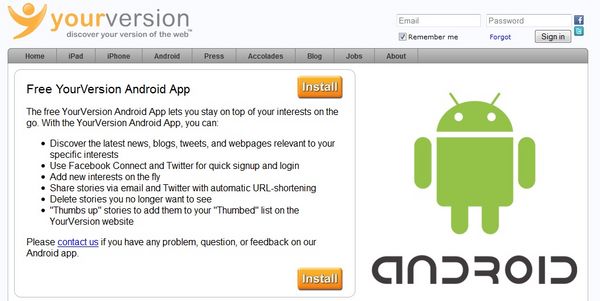 YourVersion para Android 01