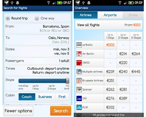 OnTheFly, buscador de vuelos baratos con esta aplicación Android
