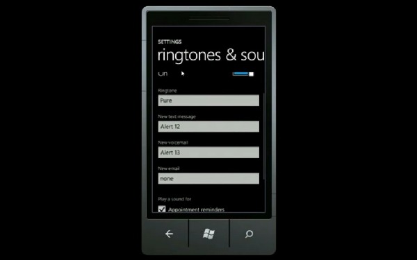 Windows Phone 7, personalizar los tonos de llamada no es posible en Windows Phone 7