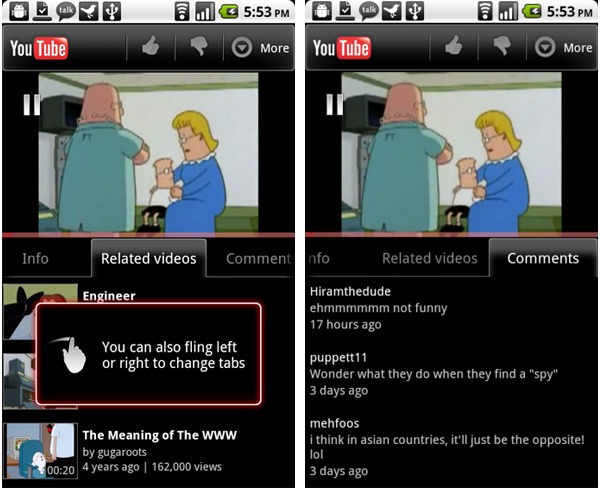 YouTube para Android 2.2, nueva aplicación YouTube en Android con funciones mejoradas