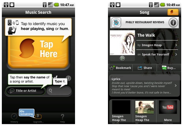 HTC Desire HD y HTC Desire Z, los HTC con Android tendrán esta aplicación similar a Shazam