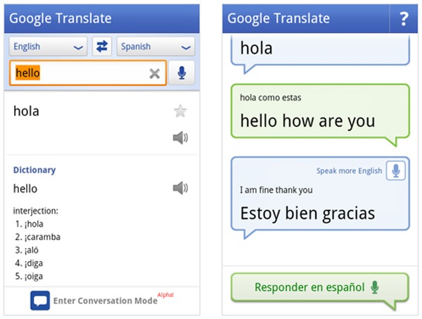 Google Translate y Android, el nuevo Google Translate traducirá en conversación