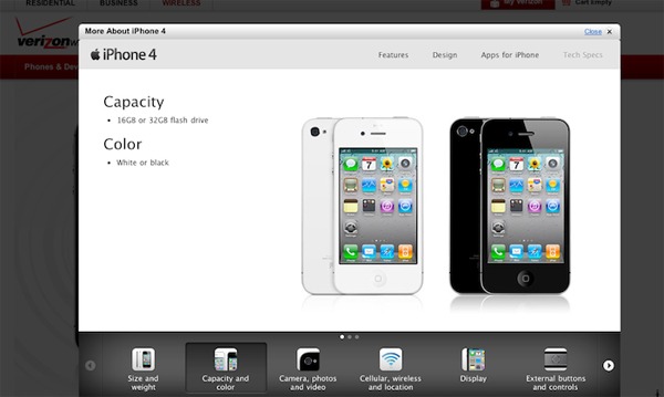 iPhone 4 blanco, ¿el iPhone 4 blanco estará disponible a través Verizon?