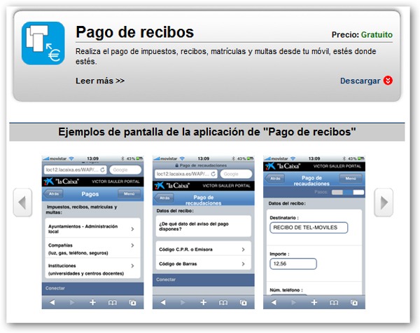 iPhone, una aplicación para pagar recibos de La Caixa con la cámara del iPhone