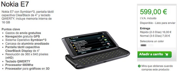 Nokia E7, ya a la venta el móvil profesional de Nokia con Symbian 3