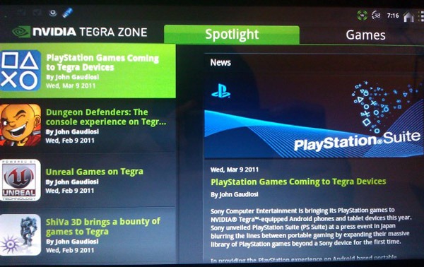 Tegra Zone ofrecerá juegos de PlayStation para móviles Android
