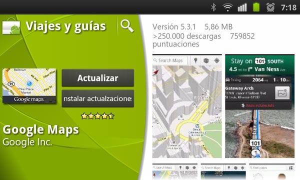 Google Maps 5.3.1, pequeña actualización en Android para corregir errores