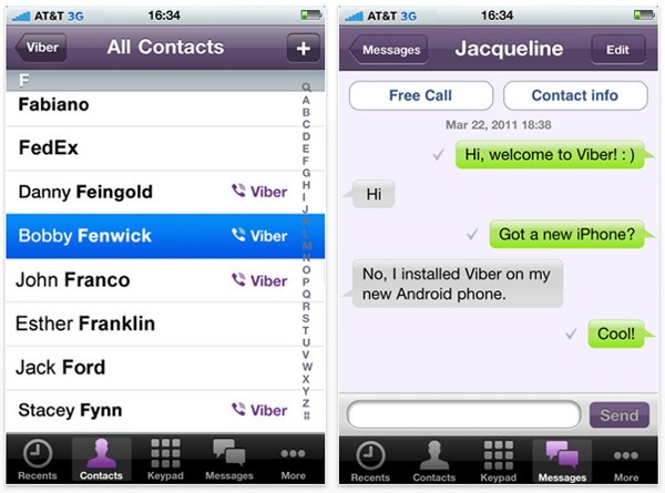 Viber iPhone, Viber estrena la función de mensajes gratis para iPhone