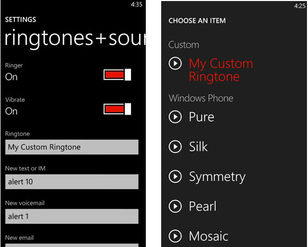 Windows Phone 7 Mango será compatible con los tonos de llamada personalizados 4