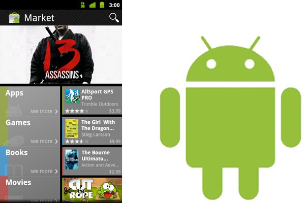 Android Market ya permite descargar libros y pelí­culas en su nueva interfaz