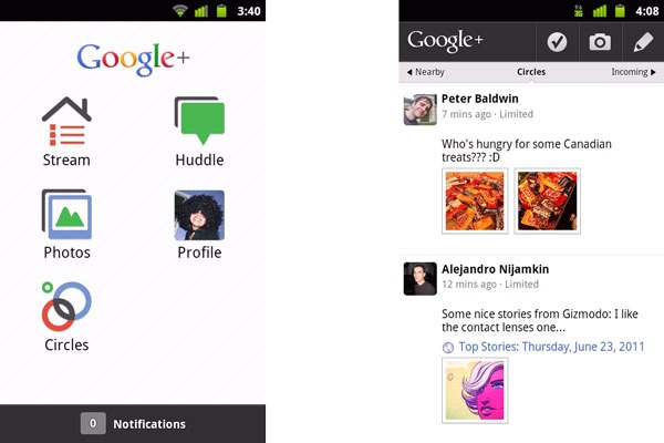 Google+: actualización de la aplicación para Android 4