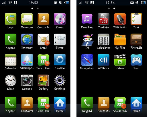 Samsung Wave II Bada 2.0, imágenes del nuevo sistema de iconos Bada para Samsung Wave II 4