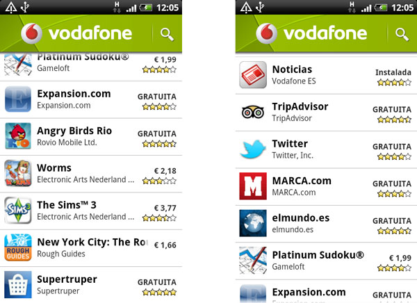 Vodafone estrena su tienda de aplicaciones en la Android Market 4