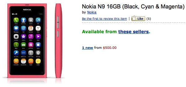 El Nokia N9 ya se puede reservar a través de Amazon.com 1
