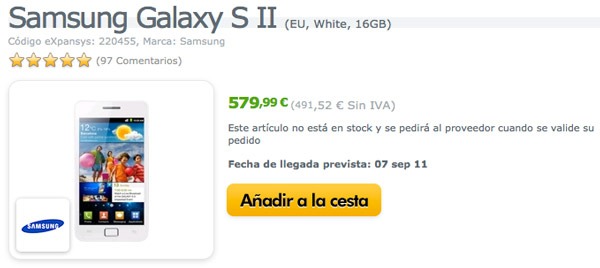 Ya se puede comprar el Samsung Galaxy S II en blanco 2