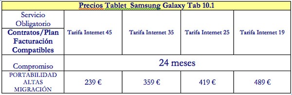 Samsung Galaxy Tab 10.1: desde 240 euros con Movistar 2