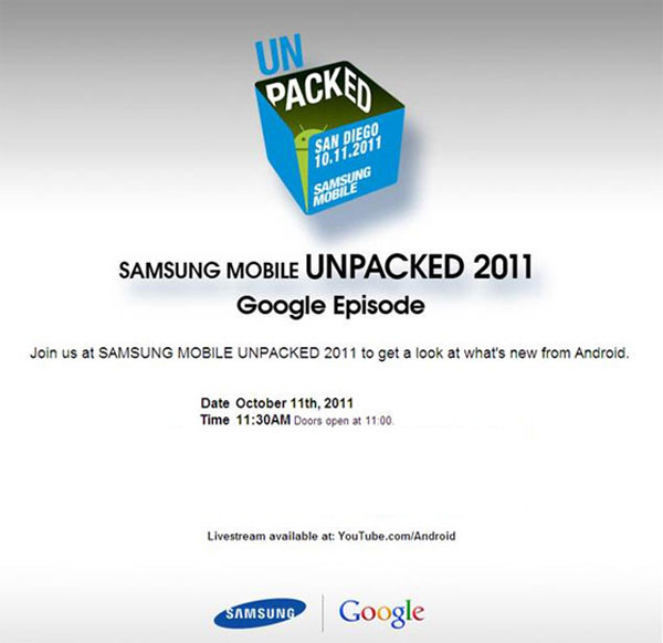 Samsung y Google presentarán el Nexus Prime el 11 de octubre 2