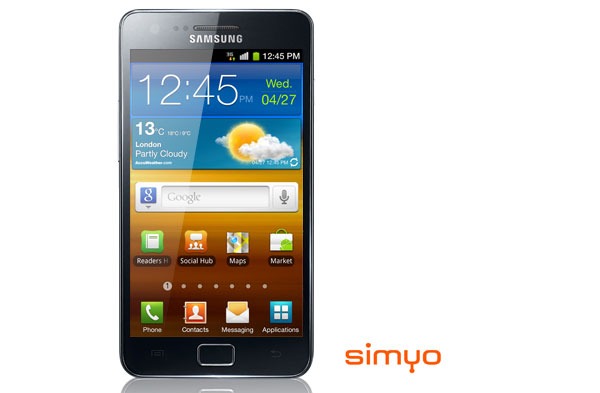 Samsung Galaxy S2 con Simyo, precios y tarifas