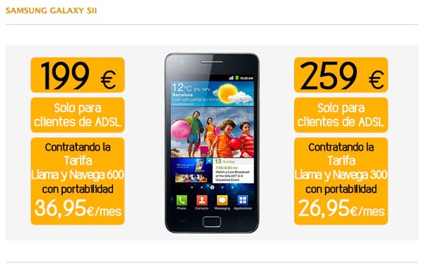 Samsung Galaxy S2 y Samsung Galaxy Ace, precios con Jazztel