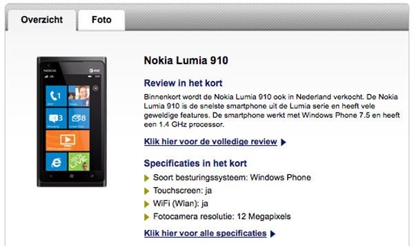 Nokia Lumia 910
