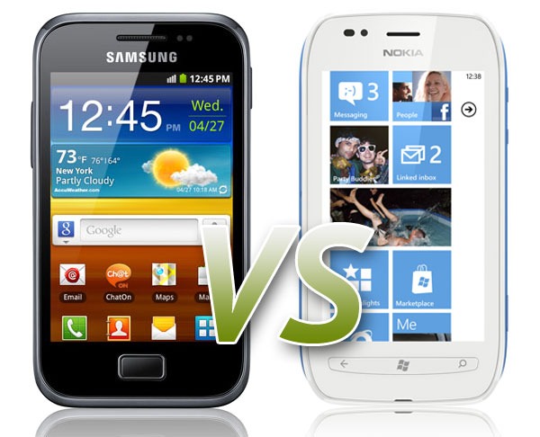 Comparativa: Samsung Galaxy Ace Plus VS Nokia Lumia 710