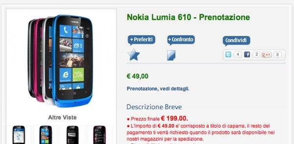 nokia lumia 610 precio libre