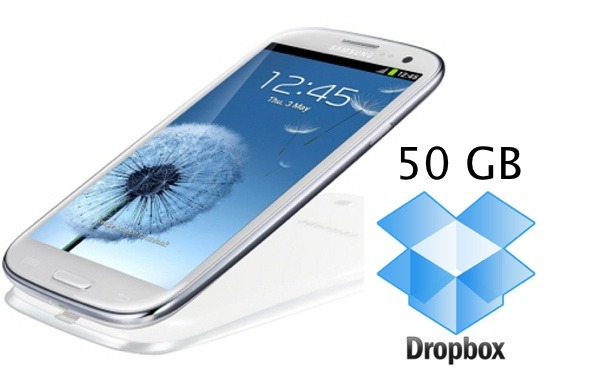 Samsung Galaxy S3 tendrá 50 GB de espacio gratuito en Dropbox