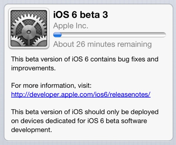 iOS 6 Beta 3