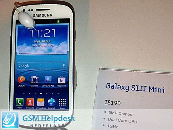 Primeras fotos y caracterí­sticas del Samsung Galaxy S3 Mini