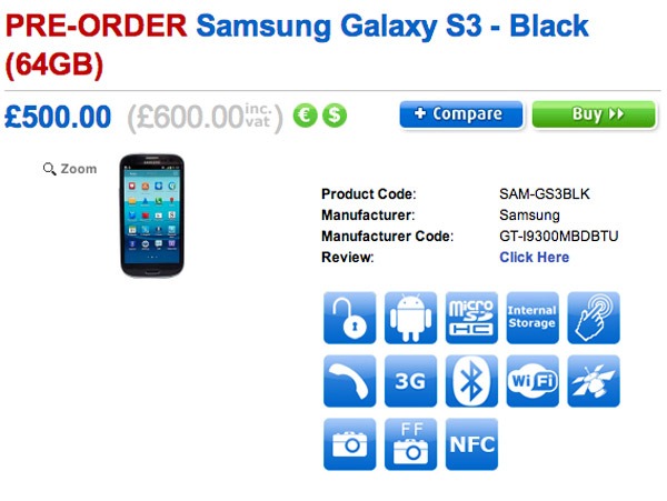 Samsung Galaxy S3 64 GB Negro