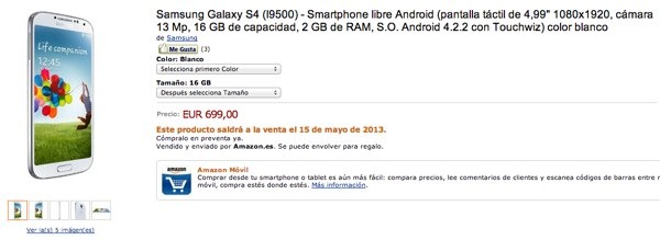 precio samsung galaxy s4 amazon espana