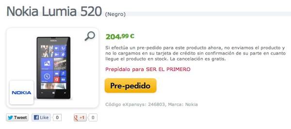 nokia lumia 520 precio espana