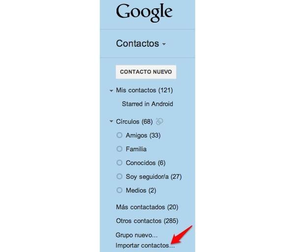 importar contactos iphone ipad en google