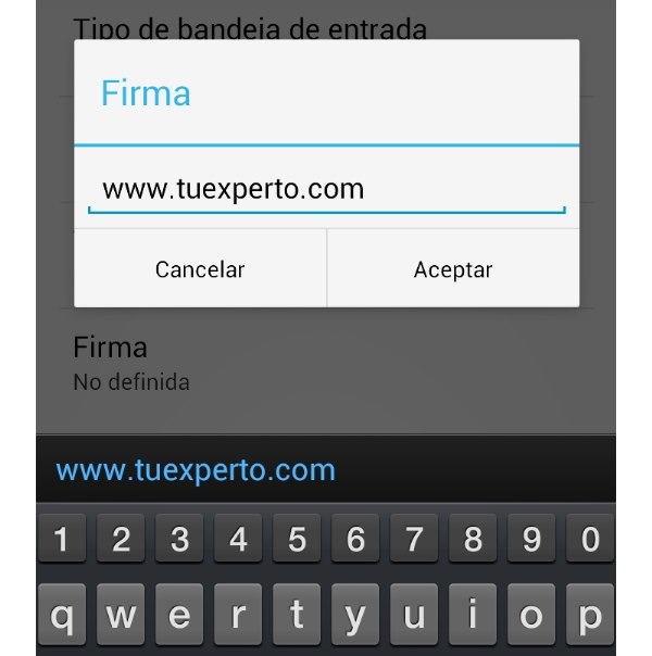 poner firma mail android