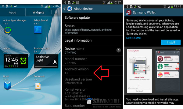 Samsung Galaxy Note 2 Android 4.3