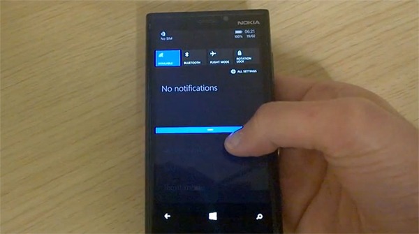 Se muestra en un ví­deo el centro de notificaciones de Windows Phone 8.1